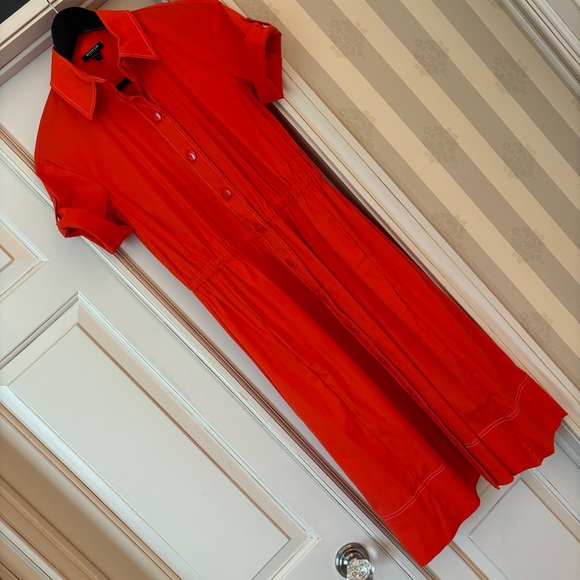 Worth NY Orange Shirtdress -Sz 2 - Picture 7 of 10